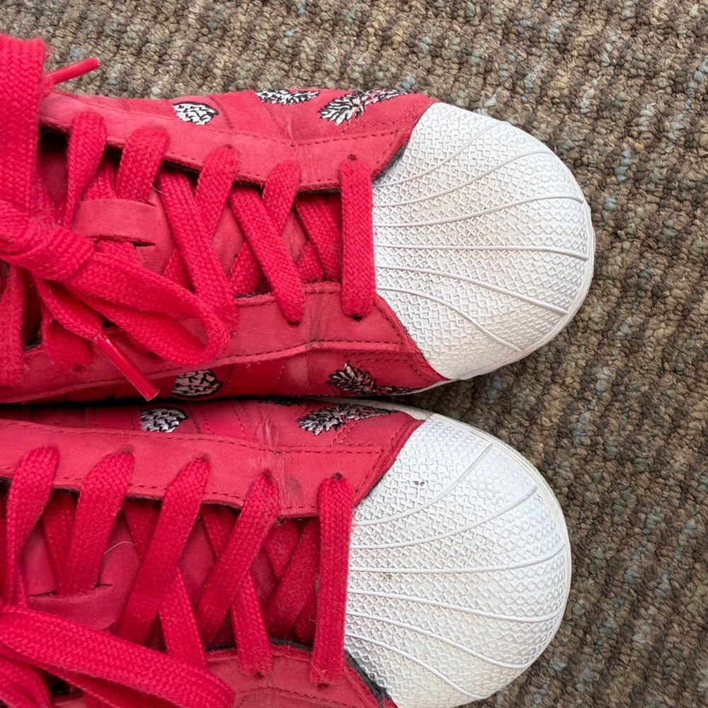 Adidas x The Farm Company Red Superstar Sneakers with Pineapple Design - Picture 10 of 10